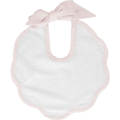 Scalloped Bib, Blossom Pink Linen - Louelle. | Maisonette