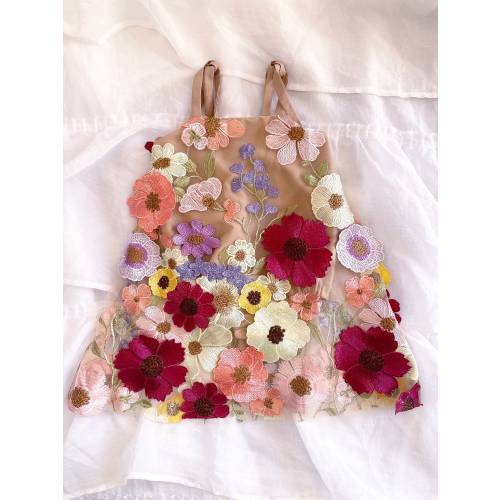 Embroidered Flower Baby Toddler Romper Dress