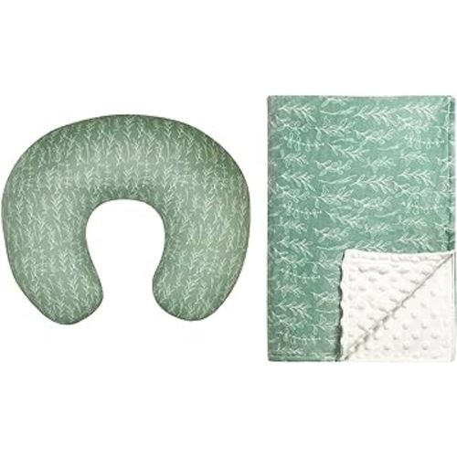 Green Sage Nursing Pillow Cover,Sage Minky Toddler Blanket for Boys Girls