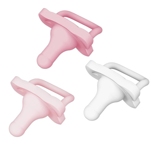 Dr. Brown's HappyPaci 100% Silicone Baby Pacifier, Contoured One-Piece Design, Light Pink/Pink/White, 0-6m, BPA-Free, 3-Pack