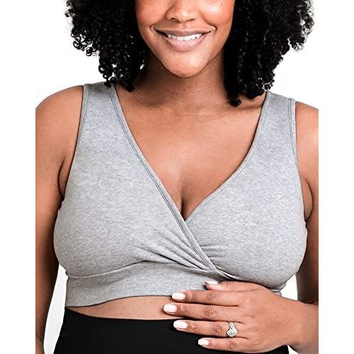 Kindred Bravely Organic Cotton Maternity & Nursing Sleep Bra | Wireless Cotton Bras for Women