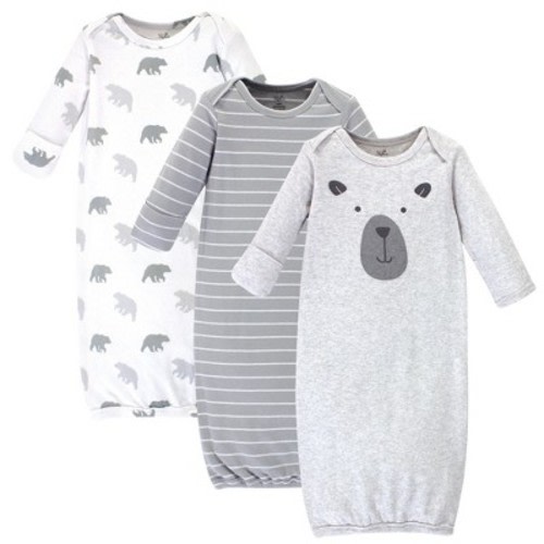 Touched by Nature Baby Boy Organic Cotton Long-Sleeve Gowns 3pk, Bear, Size: 0-6 months