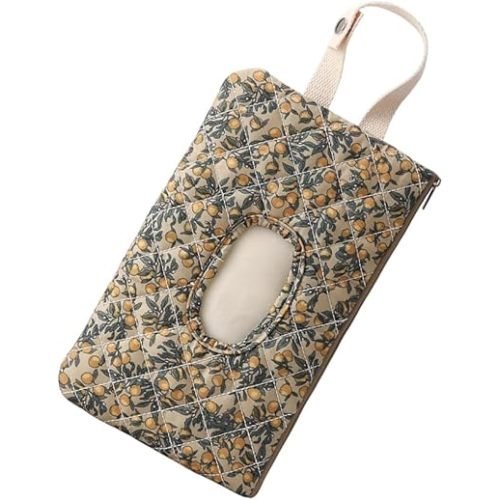 Quilted Wipe Holder, 2026 New Floral Quilted Diaper Pouch Portable Mommy Bag for Travel Stroller Daily Casual (Green, 1PC)