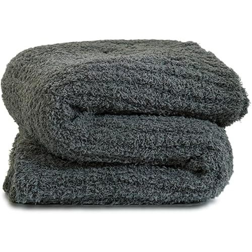 Baby Fluffy Throw Blanket Reversible Ultra Soft Cozy Luxury Blankets for Bed or Sofa Crib Stroller Machine Washable(Graphite,28"x40")