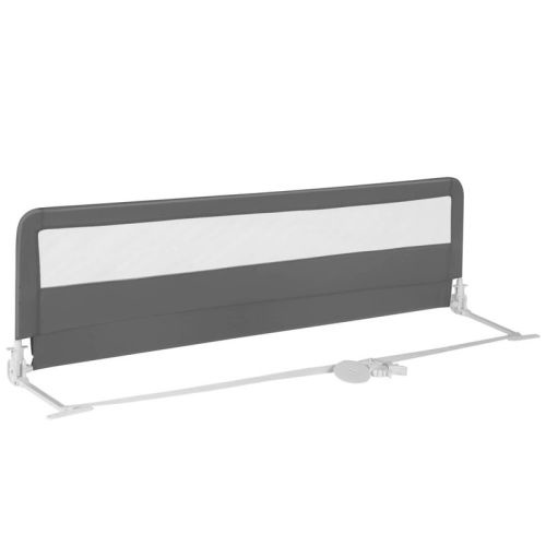 Infans 71" Foldable Baby Bed Rail Guard Toddlers Swing Down Safety Bedrail Grey