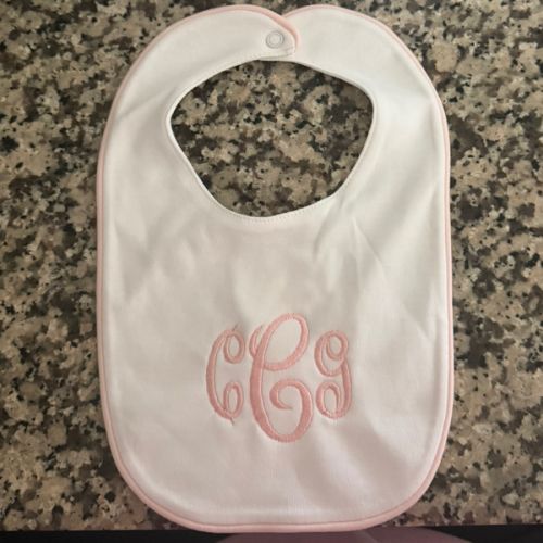 Heirloom Bib - White & Baby Pink