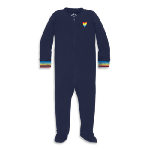 Baby Embroidered Organic Zip Footie