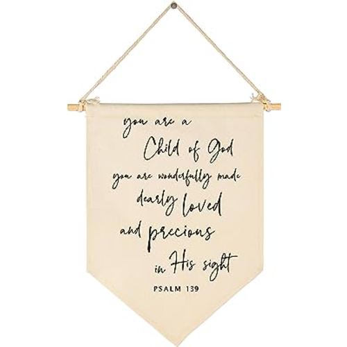 You Are A Child of God-Scripture Wall Decor, Baby Banner Gift Shower-Flag Decor Gifts for Baby Boys Girls Newborn Kids-Banner Wall Sign Gifts for Nursery Baby Room Playroom Bedroom Front Door