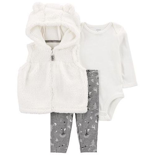 Baby Girl Carter's 3-pc. Bear Little Vest Jacket Set