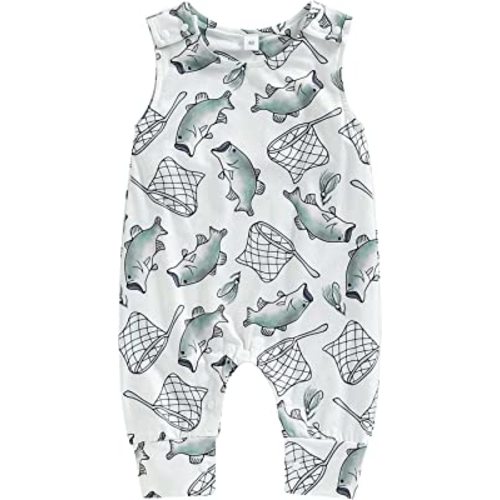 Infant Boy Outfits Baby Boy Cute Cartoon Sleeveless Romper Jumpsuit Top