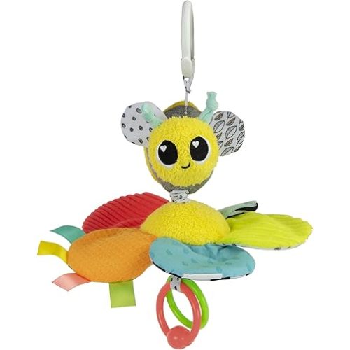 Lamaze Clip On Car Seat and Stroller Toy - Buzzy The Bee - Crinkle Car Seat Toys and Stroller Toys - Sensory Toys for Babies - Travel Toys for Car - Infant Toys Ages 0 Months and Up