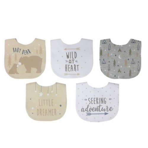 Neat Solutions Aspirational Sayings Printed Water-resistant Lined Infant Bib Set - 5pk
