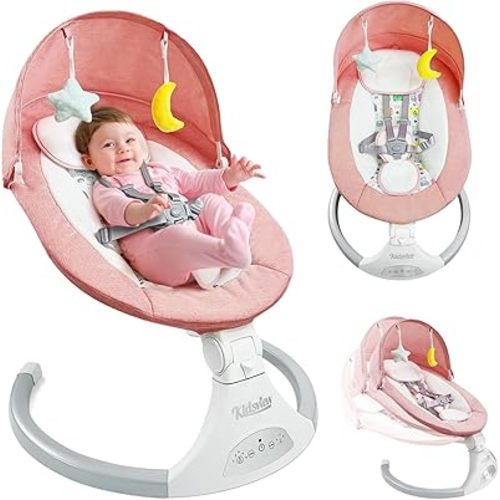 Baby Swings Baby Swing for Infants,5 Speed Portable Swing for Baby Boy Girl Swing with Music Speaker and 12 Preset Lullabies