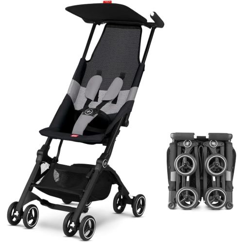 gb Pockit Air All Terrain Ultra Compact Lightweight Travel Stroller with Breathable Fabric in Velvet Black