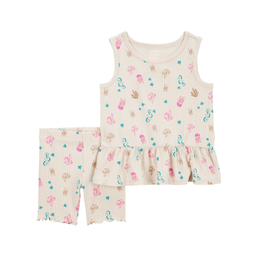 Baby 2-Piece Sea Creature Tank & Bike Short Set - Tan - Carter's | Carter's