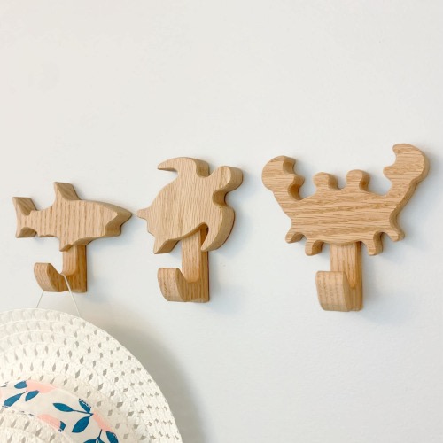 Sea animal wall hooks for kids room. Ocean decor for nursery and baby room. Sea creature hanger and storage hook. Under the Sea hook