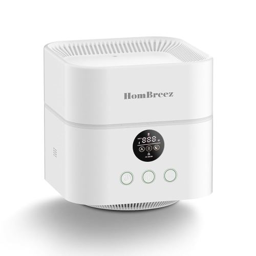 Air Purifier and Humidifier Combo for Bedroom, Covers Up to 200ft², H13 True HEPA Filter, 500ML Water Tank, Quiet Cool Mist Top Fill Essential Oil Diffuser for Baby, Pet Room, White