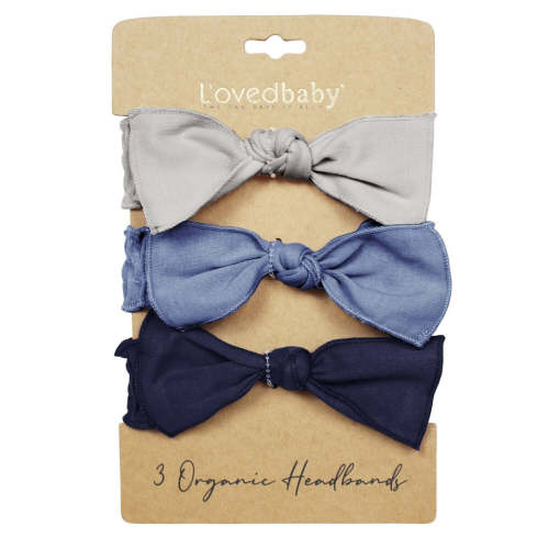 Organic Smocked Headband 3-Pack in Blues – L'ovedbaby