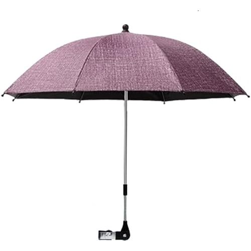 Convenient and Lightweight, Clip-On, Adjustable Steering, Universal, Umbrella Baby Stroller, Stroller Umbrella Attachment for Sun Protection(Pink)