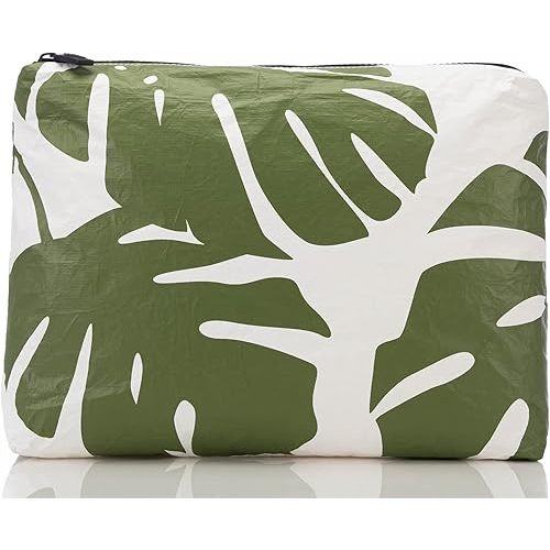 ALOHA Collection Mid Pouch, Lightweight, Packable, & Splash-Proof Pouch for Travel, Makeup, Toiletries, Organization, Gym, Pool & Beach. Easy to Clean Material. (11" x 8.5")