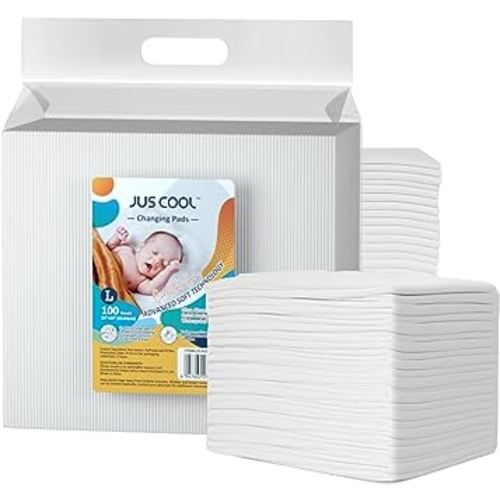 Baby Disposable Changing Pads, 24”x 24”(100 Count) Underpads Portable Diaper Changing Pads, Soft Bed Pads Ultra Absorbent and Waterproof