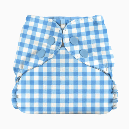 Esembly Recycled Diaper Cover (Outer) + Swim Diaper - Gingham, Size 1 (7-17 Lbs)