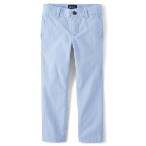 Boys Uniform Stretch Straight Chino Pants - Blue