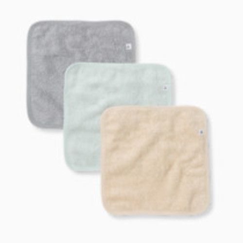 Burt's Bees Baby Organic Cotton Woven Terry Solid Washcloths (3 Pack) - Blue Solid