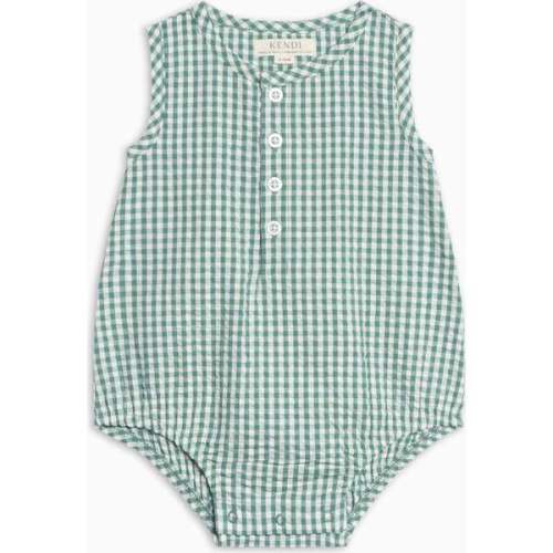 Wren Seersucker Bubble Romper, Laguna Gingham - Colored Organics | Maisonette (3-6 mo)