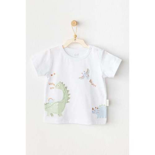 Casual Dinosaur T-Shirt, White - Andy Wawa | Maisonette