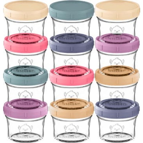 12-Pack Prep Jars Baby Food Storage Glass Containers