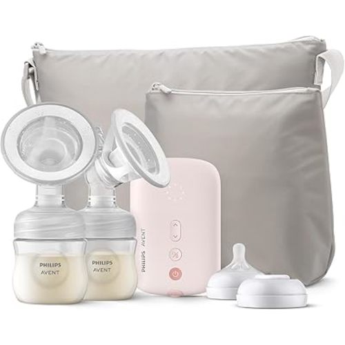 Philips Avent Double Electric Breast Pump - Electric Breast Pump, Hospital Strength, with Travel Bag and Pouch, SCF393/82