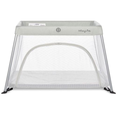 Dream On Me Travel Light Playard with Mesh Zipper Door, Grey