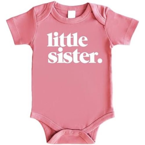 Olive Loves Apple Little Sister Bodysuit for Baby Girls Sibling Outfit