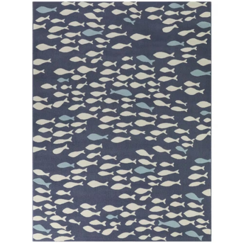 School of Fish Navy 8x10' Area Rug BALTA