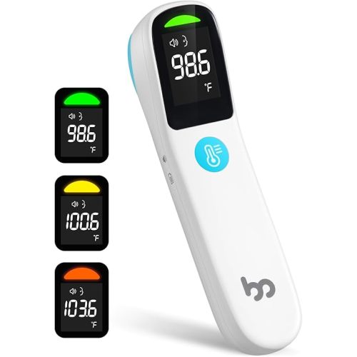 Thermometer for Adults and Kids, Automatic Measurement Within 1-3cm, Fast Accurate Baby Thermometer with Fever Alarm and Mute Mode, White