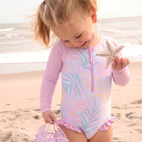 Long Sleeve Rash Guard with Front Zipper | Island Palms