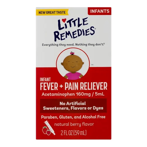 Little Remedies Infant Fever & Pain Reliever | Natural Berry Flavor | 2 FL OZ | 2 Pack