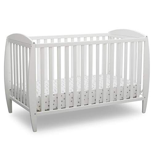 Delta Children Taylor 4-in-1 Convertible Baby Crib, Easy to Assemble, Sustainable New Zealand Wood, JPMA Certified, White