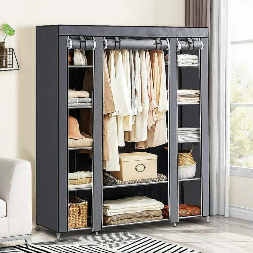 Portable Clothes Closet with 12 Shelf Clothes Organizer 67*50.4*17.7 Inch Clothes Rack Standing Wardrobe Closet Storage Closet Organizer