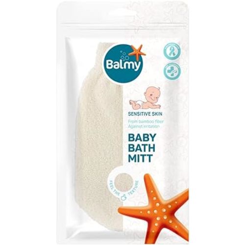 Balmy Antiallergic Bamboo Baby Bath Mitt Premium Quality Baby Mitt for Bath 01499 0