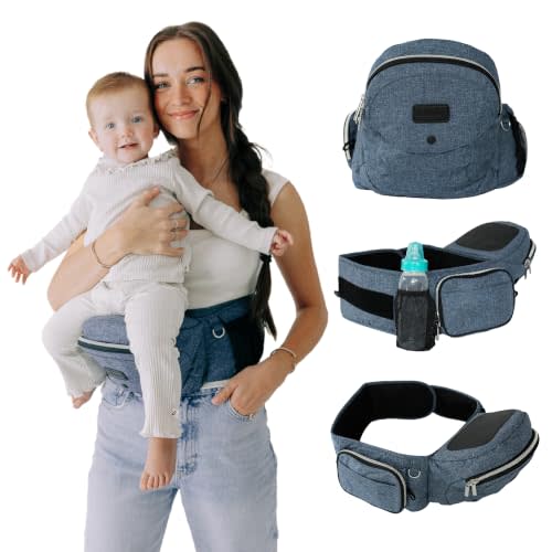 Tushbaby The Original Premium Quality Hip Seat Carrier – Safety-Certified Baby & Toddler Carrier with Secure Safety Buckles, Storage Pockets