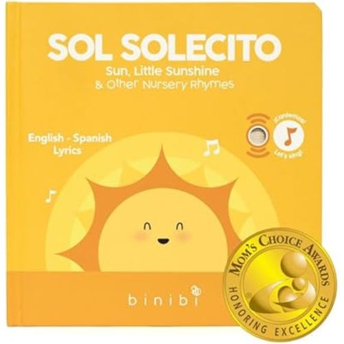 Binibi Spanish Musical Book for Toddlers Sol Solecito & Other Nursery Rhymes | Spanish Learning for Kids | Bilingual Children's Book | Sound Book | Libro en español para bebés