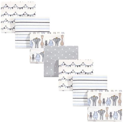 Hudson Baby Infant Boy Cotton Flannel Receiving Blankets Bundle, Royal Safari, One Size