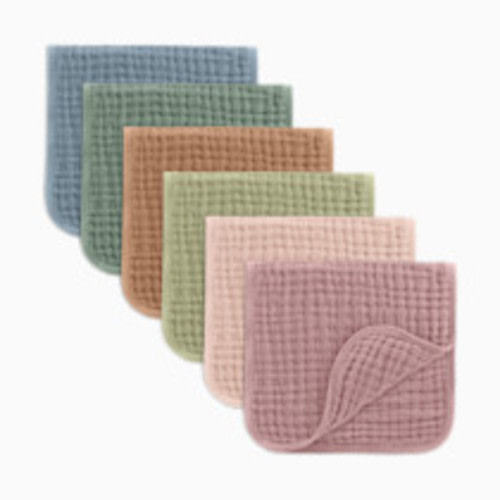 Comfy Cubs 6-Layer Muslin Burp Cloths Set - Multicolor, 6