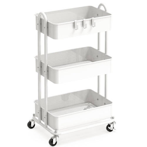 Simple Houseware Heavy Duty 3-Tier Metal Utility Rolling Cart
