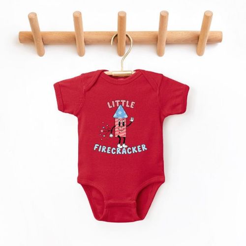 The Juniper Shop Retro Little Firecracker Baby Bodysuit - Newborn - Red