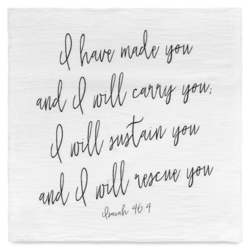 Organic Swaddle + Wall Art - Isaiah 46:4 – Modern Burlap