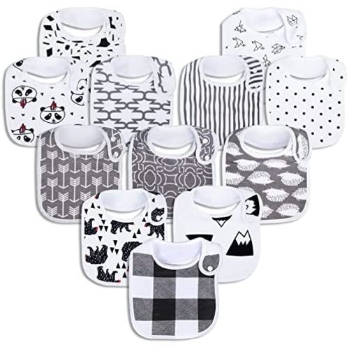 Baby Bibs Soft and Absorbent Organic Cotton Bandana Drool Bibs Set for Boys Girls Newborn 0-36 Months