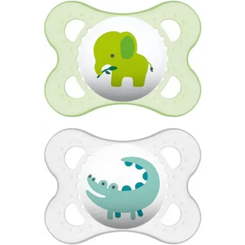 MAM Pacifiers, Baby Pacifier 0-6 Months, Best Pacifier for Breastfed Babies, ‘Animal' Design Collection, Unisex, 2-Count